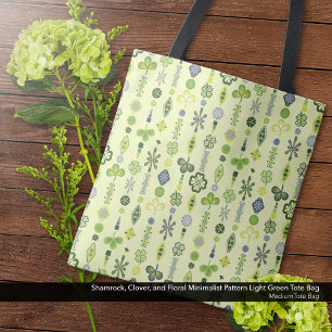Shamrock Klaver Minimale Modern Patroon Geel Draagtas