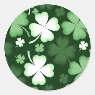 Shamrock, klavertjevier, St. Patrick's Day Ronde Sticker