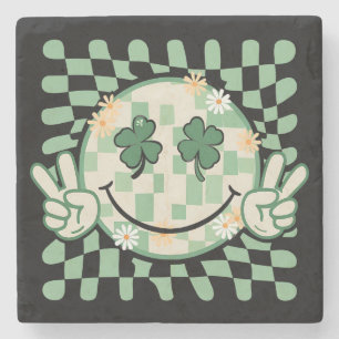 Shamrock Lachend Gezicht Funny St. Patrick's Dag Stenen Onderzetter