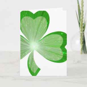 Shamrock large "Jouw tekst" card wit Kaart