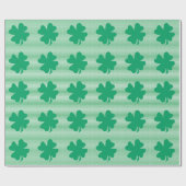 Shamrock Leaf Green Stripes St Patrick's Day 2024 Cadeaupapier (Vlak)