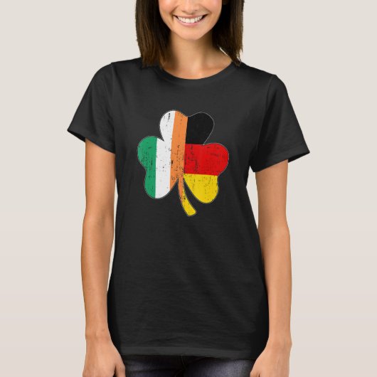 Shamrock leaf irish german flag for St Patricks da T-shirt (Voorkant)