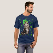 Shamrock Leprechaun Cat St Patricks Day Irish T-shirt (Voorkant volledig)