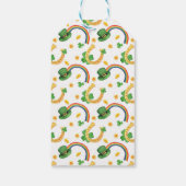 Shamrock & Leprechaun Pet met regenboogpatronen Cadeaulabel (Achterkant)