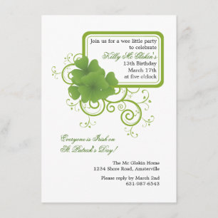 Shamrock Lijst Invitation Kaart