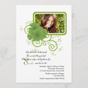 Shamrock Lijst Photo Invitation Kaart