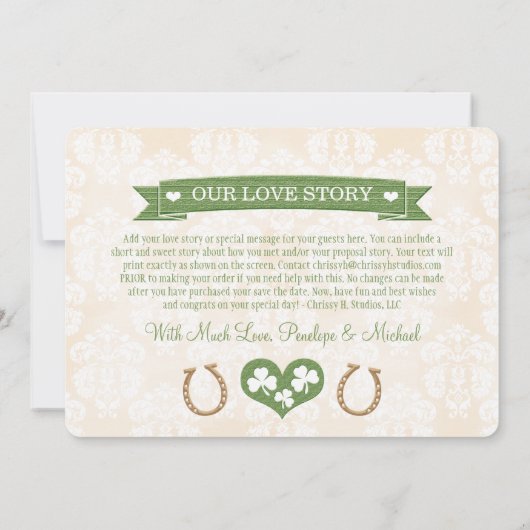 Shamrock Lucky in Love Save the Date (Achterkant)