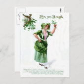  Shamrock Maiden St Patrick's Day Kaart (Voorkant / Achterkant)