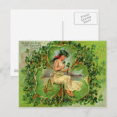 Shamrock Maiden St Patrick's Day Kaart (Voorkant / Achterkant)