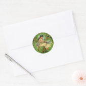  Shamrock Maiden St Patrick's Day Kaart Ronde Sticker (Envelop)