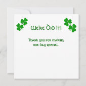 Shamrock Merci Fiançailles Mariage (Dos)