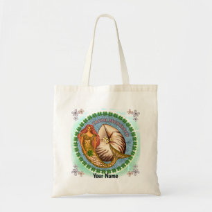 Shamrock Mermaid aangepaste naam canvas tas