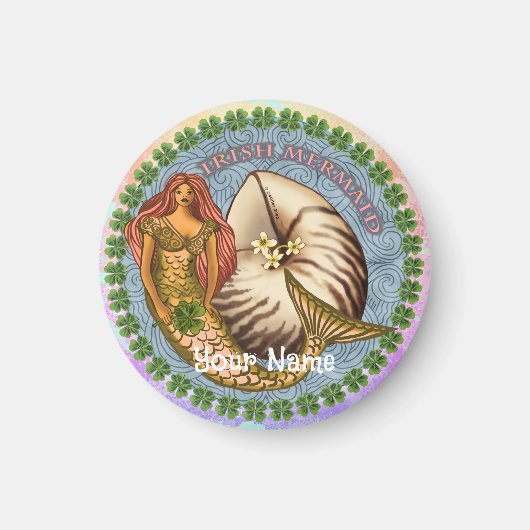 Shamrock Mermaid Magneet (Voorkant)