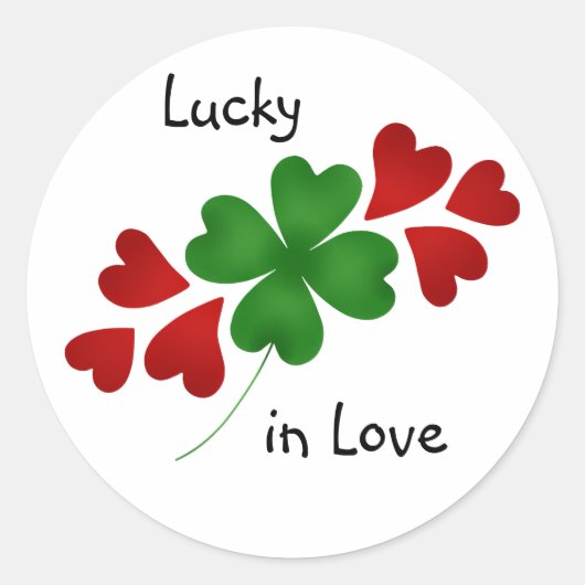 Shamrock met hart ronde sticker (Voorkant)