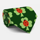 Shamrock met Polka-punten en Ladybug-patroon Stropdas (Opgerold)