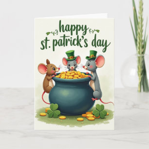 Shamrock Muizen Goud Pot Kaart