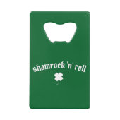 Shamrock n roll St Patrick's Day Kredietkaart Flessenopener (Voorkant)