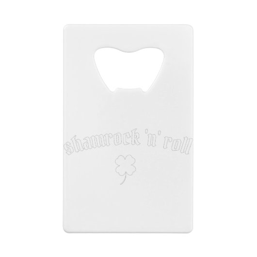 Shamrock n roll St Patrick's Day Kredietkaart Flessenopener (Achterkant)