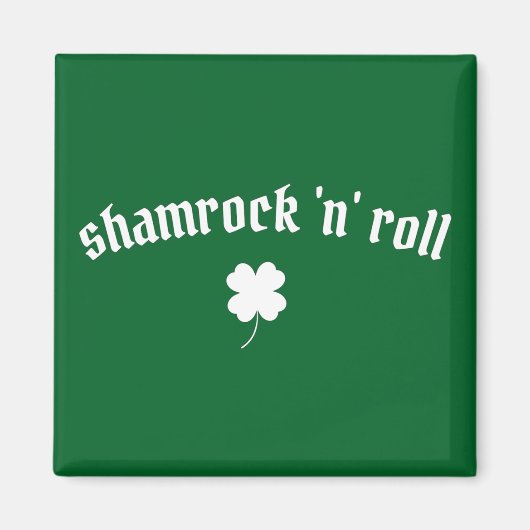 Shamrock n roll St Patrick's Day Magneet (Voorkant)