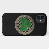 Shamrock noir et noeuds celtiques iPhone 5G Coque (Dos (Horizontal))