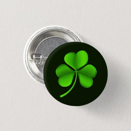 Shamrock on dark green pbcn ronde button 3,2 cm (Voorkant /achterkant)