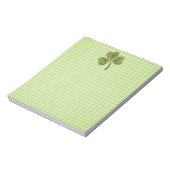 Shamrock on Green Gingham Notitieblok (Gedraaid)