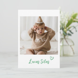 Shamrock One First Birthday Photo Invitation