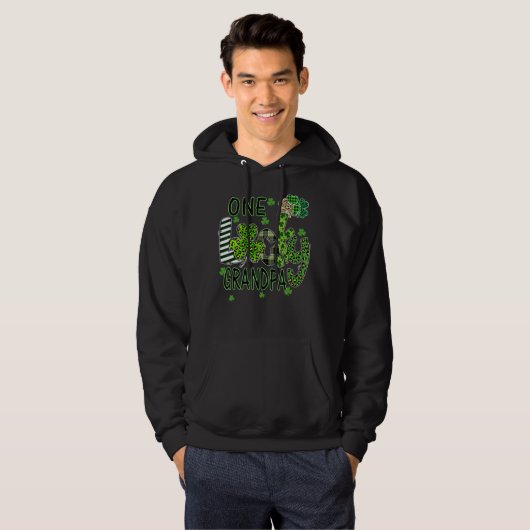 Shamrock One Lucky Grandpa St Patrick's Day Hoodie (Voorkant volledig)