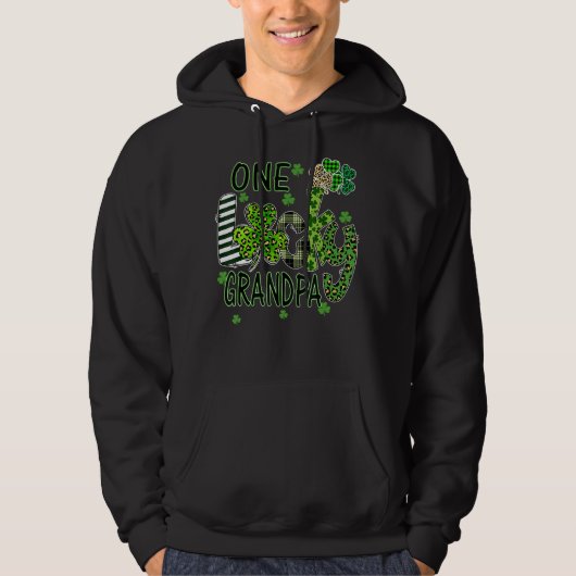 Shamrock One Lucky Grandpa St Patrick's Day Hoodie (Voorkant)
