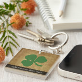 Shamrock op  achtergrond sleutelhanger (Voorkant Rechts)