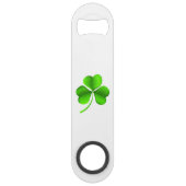 Shamrock op witte bocht speed flessenopener (Voorkant)