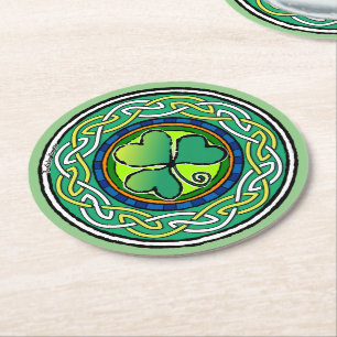 Shamrock-papier Ronde Kartonnen Onderzetter