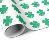 Shamrock Pattern Green White St Patrick's Day 2023 Cadeaupapier (Rol Hoek)