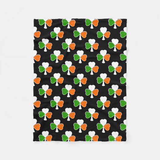 Shamrock Pattern | Ierse vlag Fleece Deken (Voorkant)