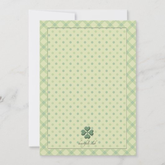 Shamrock Pattern Invitation Kaart (Achterkant)