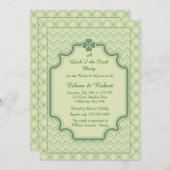 Shamrock Pattern Invitation Kaart (Voorkant / Achterkant)