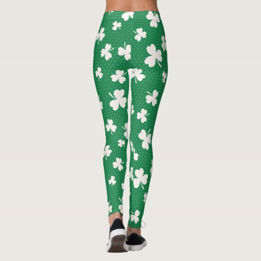 Shamrock Pattern St Patrick's Day Leggings (Achterkant)