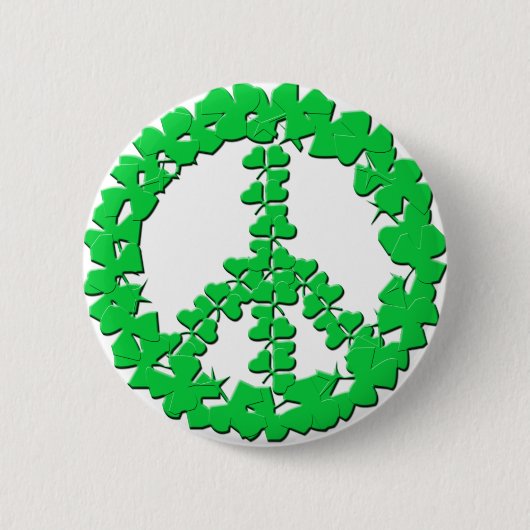 Shamrock Peace Sign-producten Ronde Button 5,7 Cm (Voorkant)