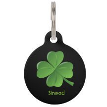 Shamrock personalized St Patrick's Day dog label