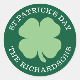 Shamrock Personalized St. Patrick's Day Green Ronde Sticker