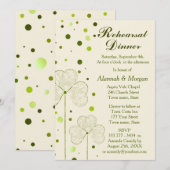 Shamrock Polka Dots Huwelijksrepetitie Diner Kaart (Voorkant / Achterkant)
