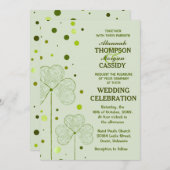 Shamrock Polka Dots Huwelijksuitnodiging 2 Kaart (Voorkant / Achterkant)
