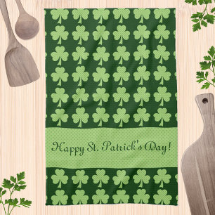 Shamrock Polka stipt St. Patrick's Day Personalize Theedoek