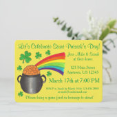 Shamrock Pot of Gold Rainbow St Patrick's Day Kaart (Staand voorkant)