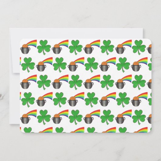 Shamrock Pot of Gold Rainbow St Patrick's Day Kaart (Achterkant)