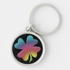 Shamrock Rainbow op zwart Sleutelhanger