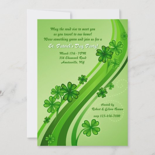 Shamrock Road St. Patrick's Day Party Invitation (Devant)