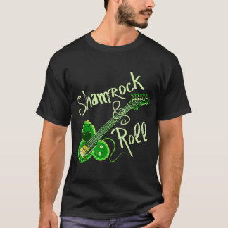 Shamrock Roll Ireland Clover Guitar St Patricks Da T-shirt