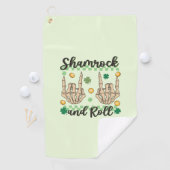 Shamrock & Roll - Skeleton Hand Golfhanddoek (Insitu)