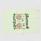 Shamrock & Roll - Skeleton Hand Golfhanddoek (Horizontaal)